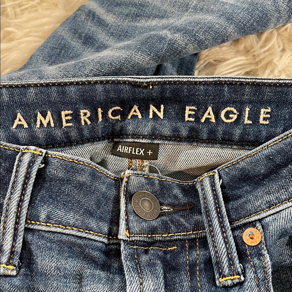 AMERICAN EAGLE AE AirFlex+ Distressed Skinny Jeans Size 29x32 - Picture 7 of 10